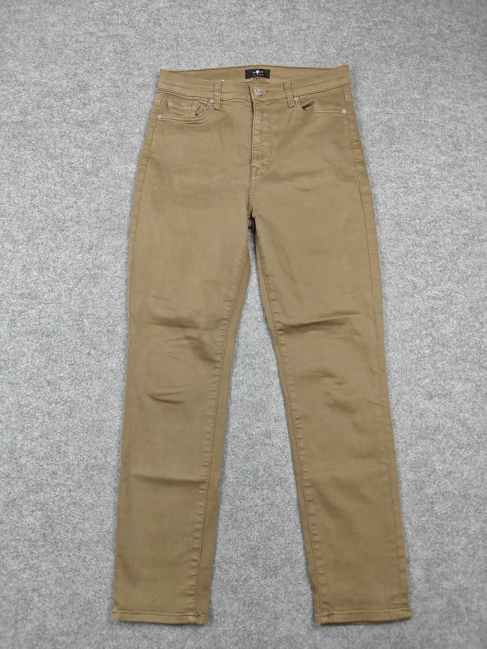 7 For All Mankind Pants Womens 28 Beige High Waist Ankle Skinny Stretch